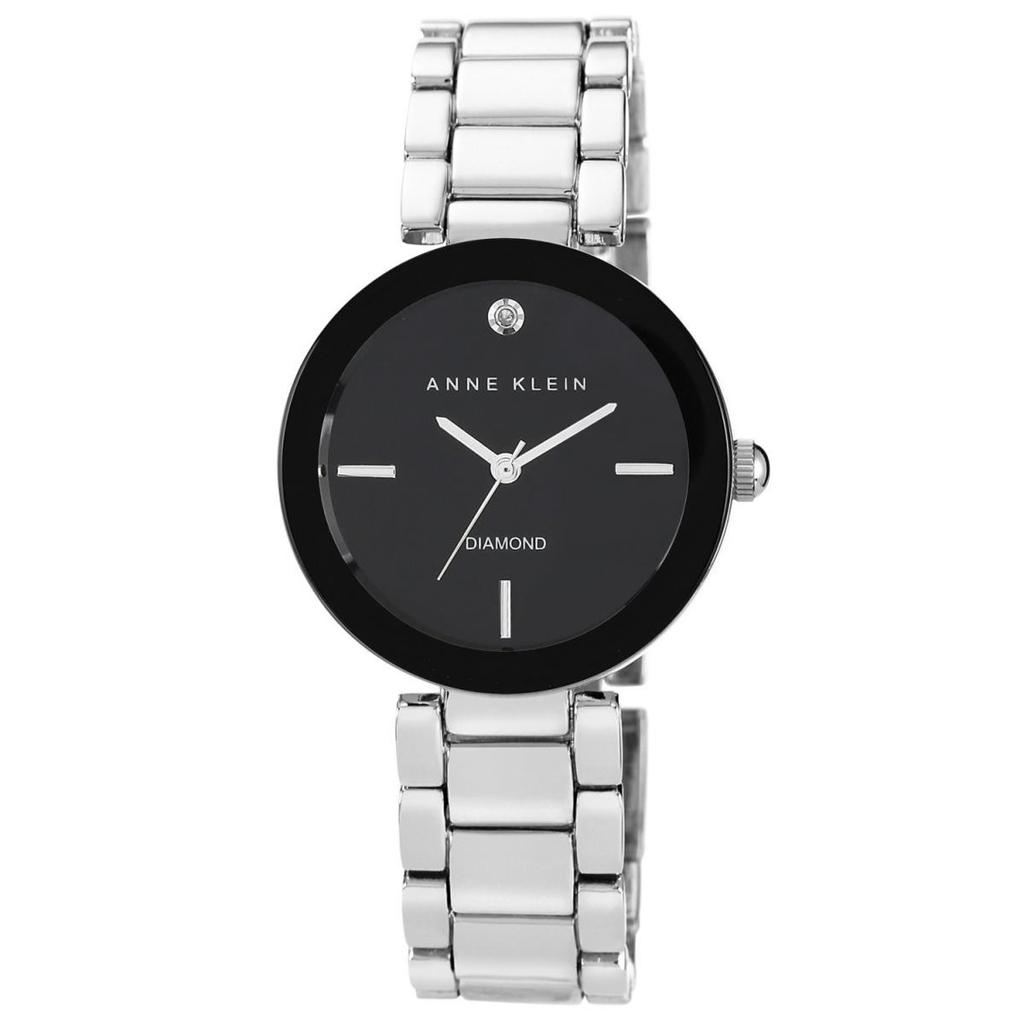 Reloj Plateado y Negro Análogo de Mujer