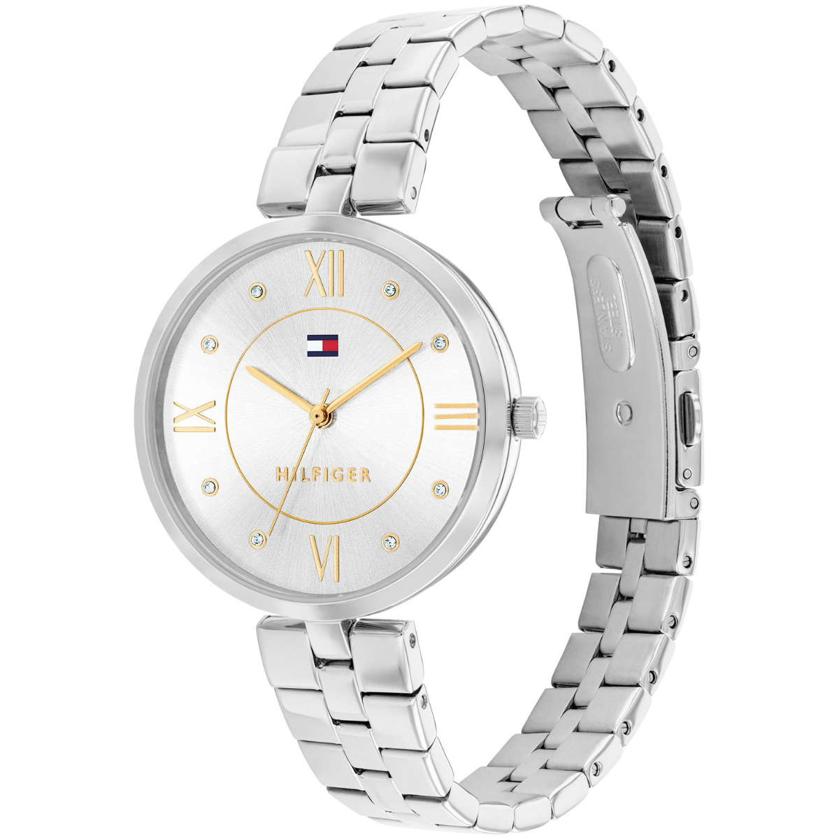 Reloj Análogo Plateado Casual de Mujer