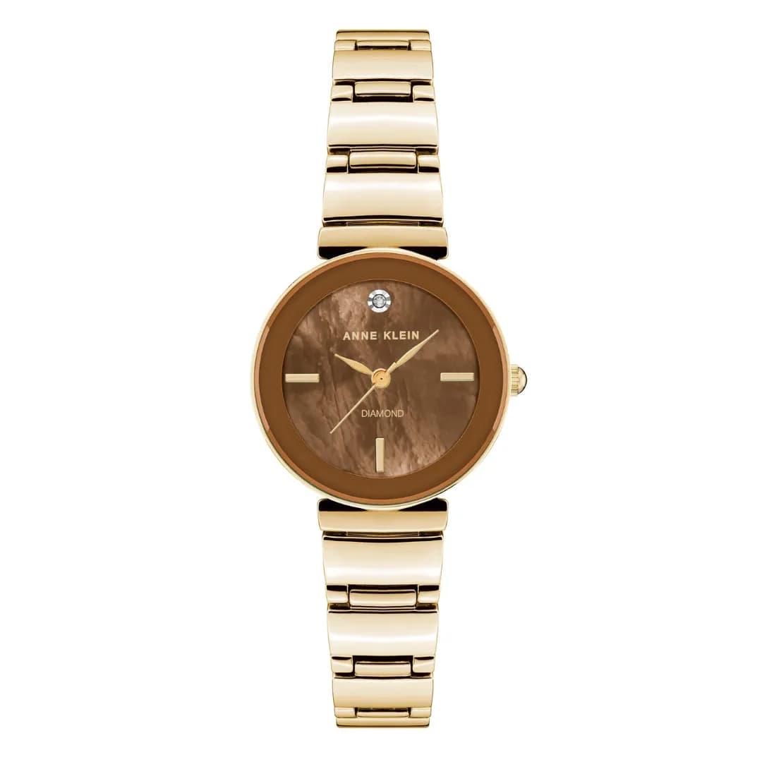 Reloj Dorado y Marrón Análogo de Mujer