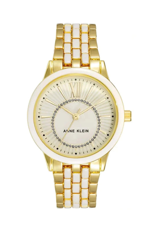 Reloj Análogo Crystal  Luxury Dorado de Mujer