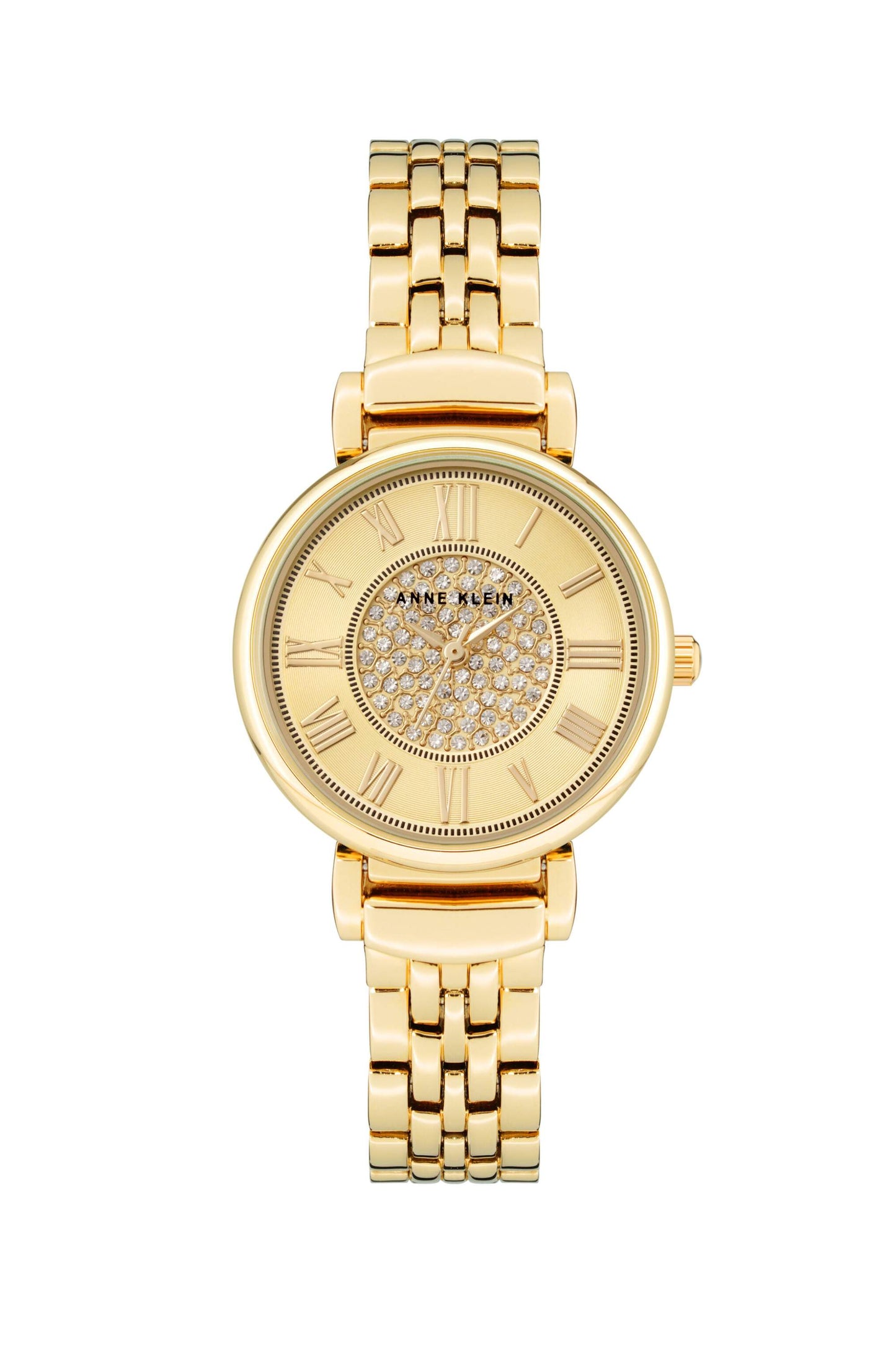 Reloj Análogo Crystal Ejecutivo Dorado de Mujer