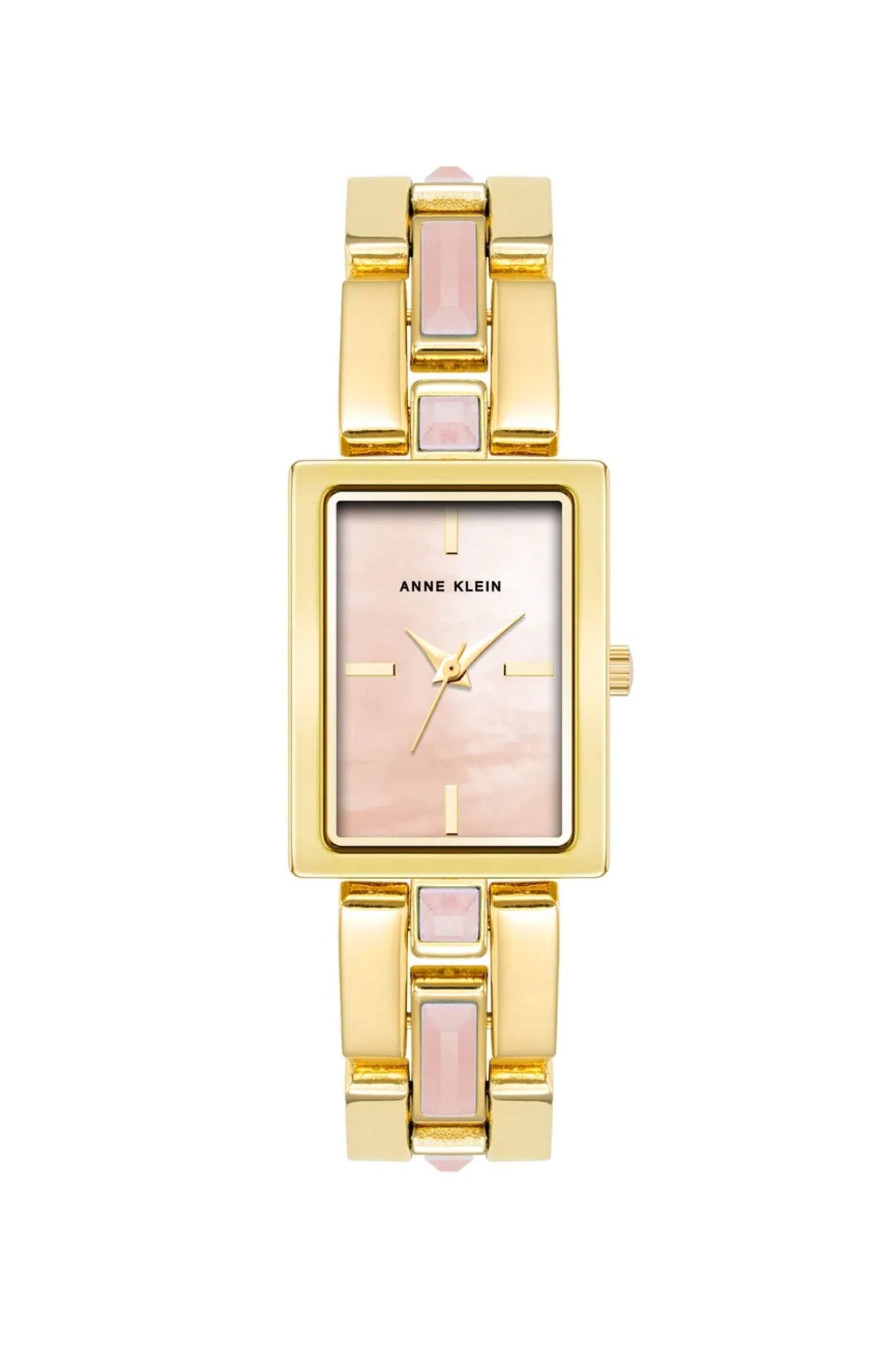 Reloj Análogo Rectangular Ejecutivo Dorado de Mujer