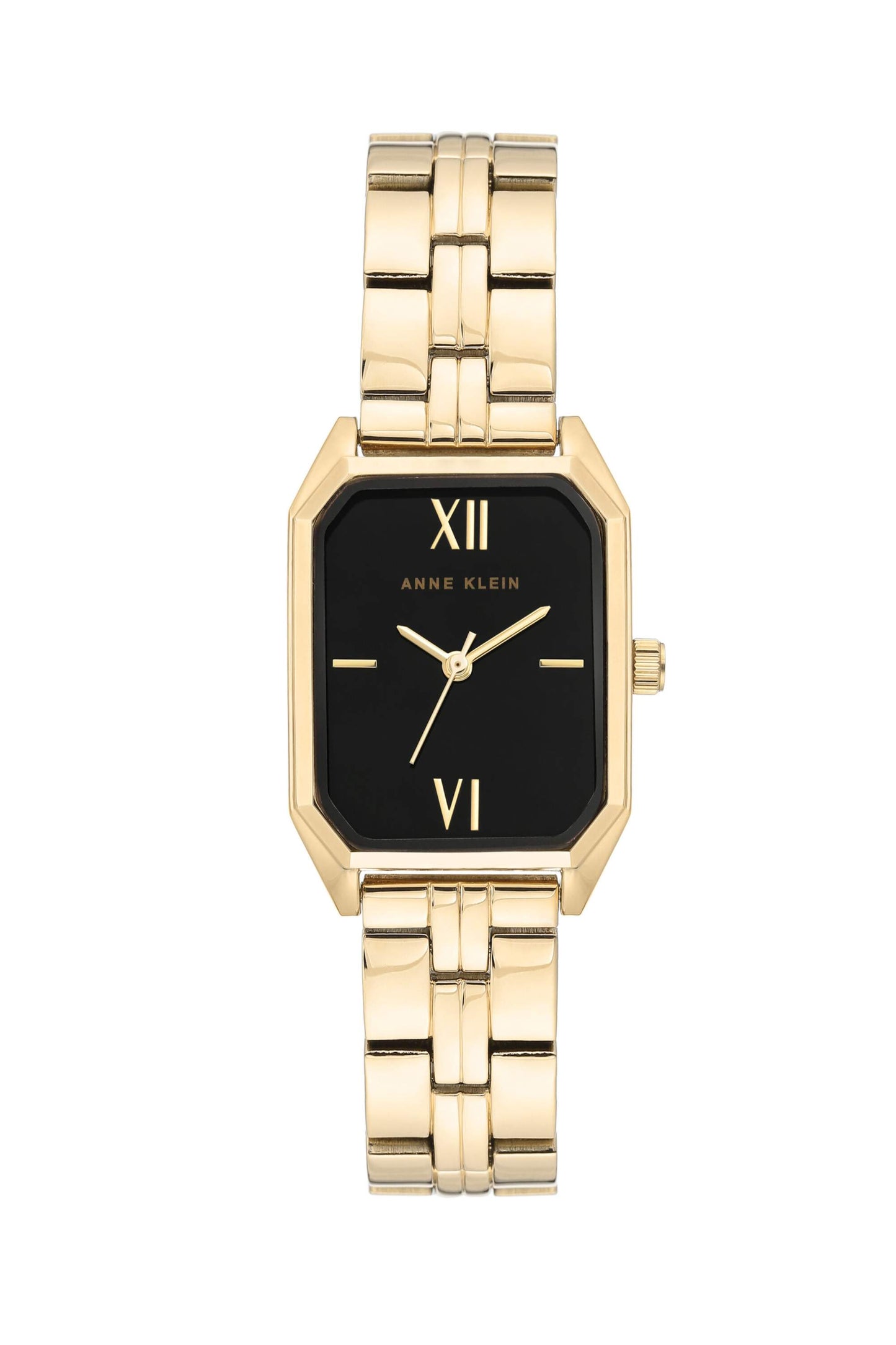 Reloj Análogo Rectangular Ejecutivo Dorado de Mujer