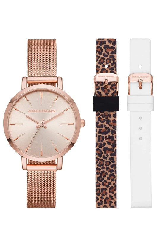 Reloj Análogo Gunmetal Casual Dorado de Mujer
