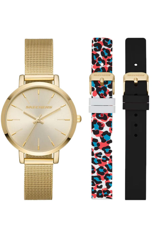 Reloj Análogo Gunmetal Casual Dorado de Mujer