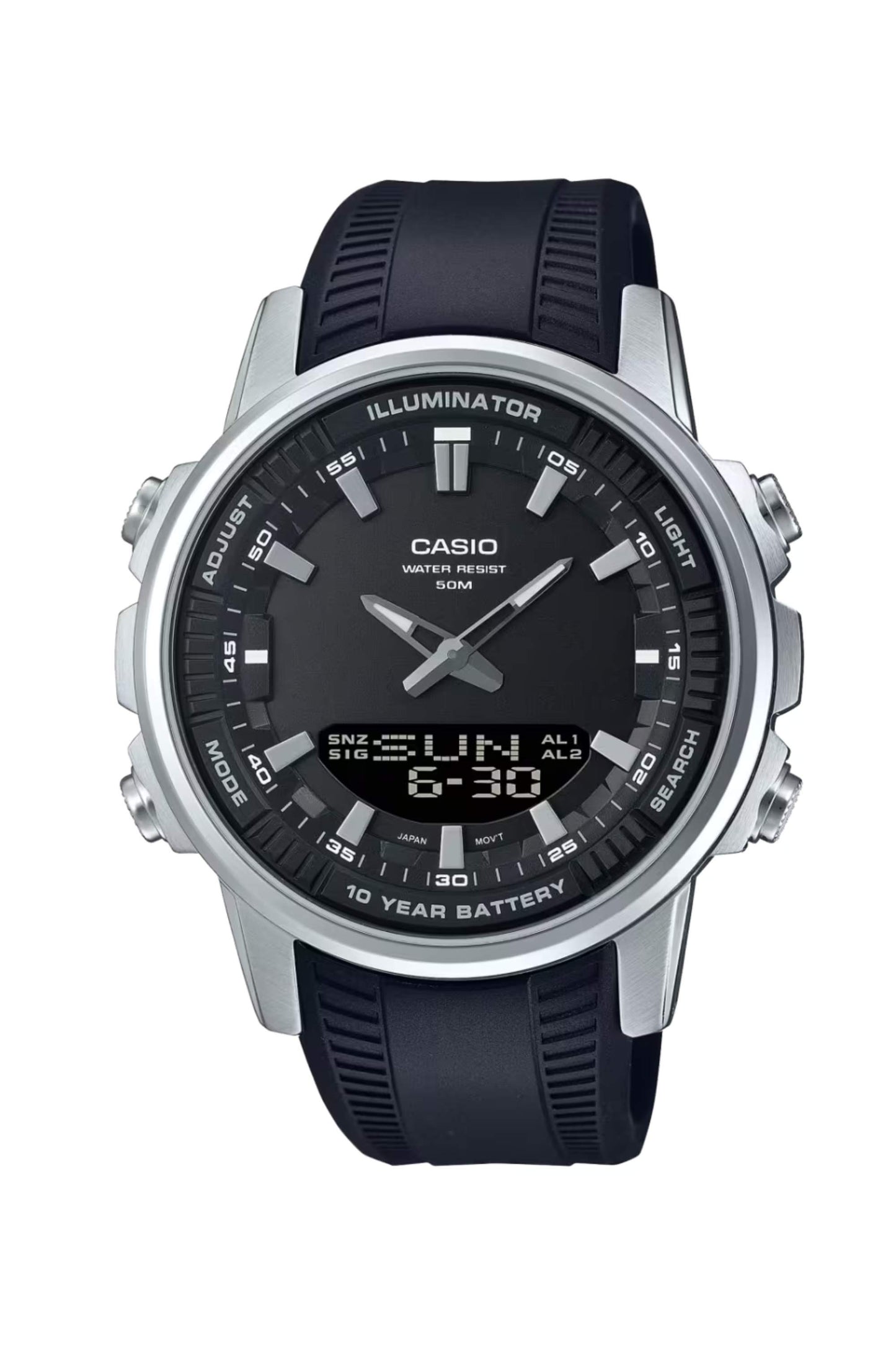 Reloj Análogo-Digital Sport Plateado de Hombre