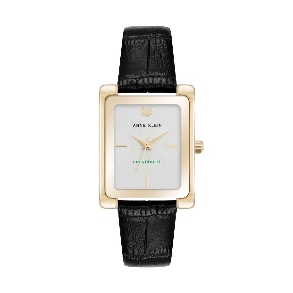 Reloj Dorado, Blanco y Negro Análogo de Mujer