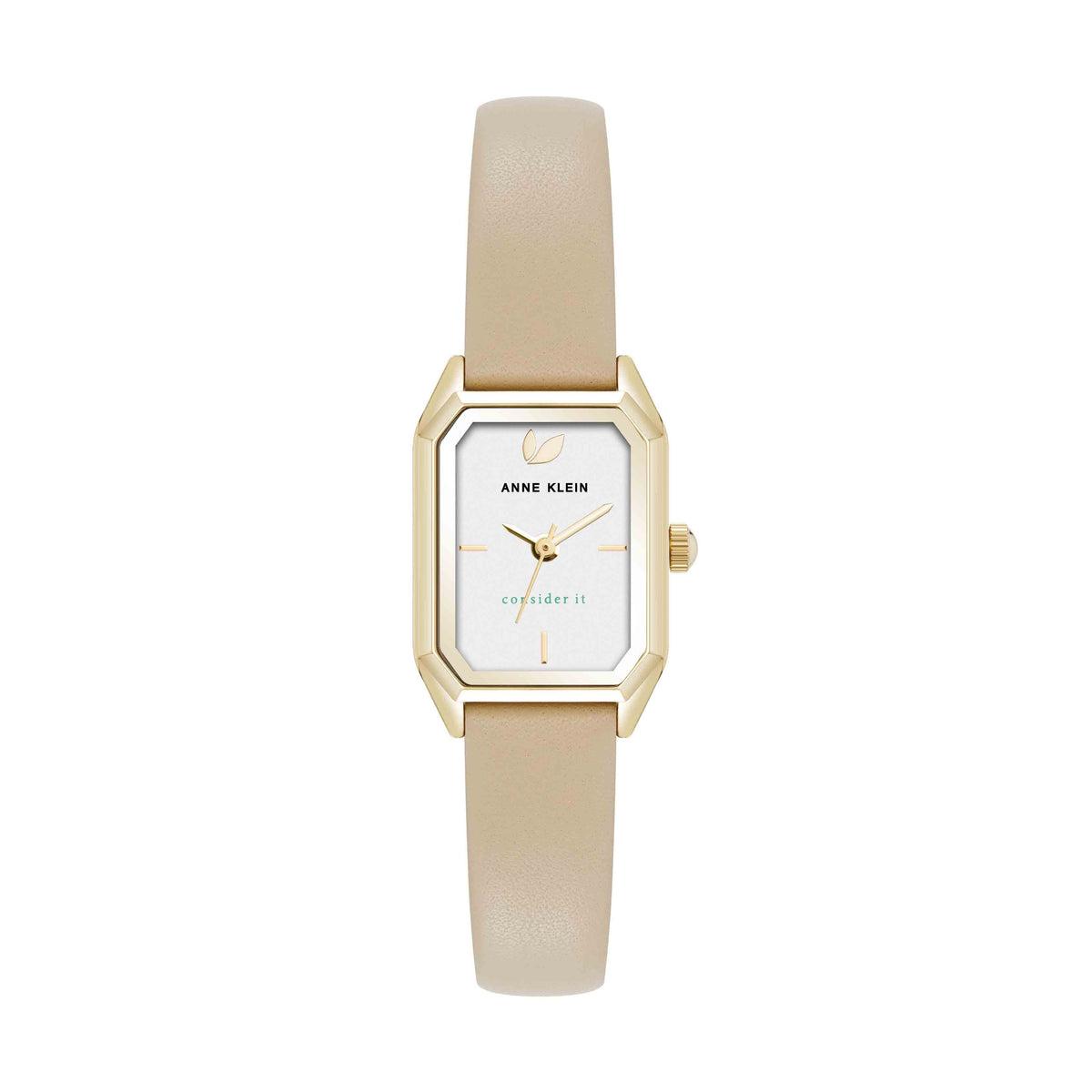 Reloj Dorado, Blanco y Beige Análogo de Mujer