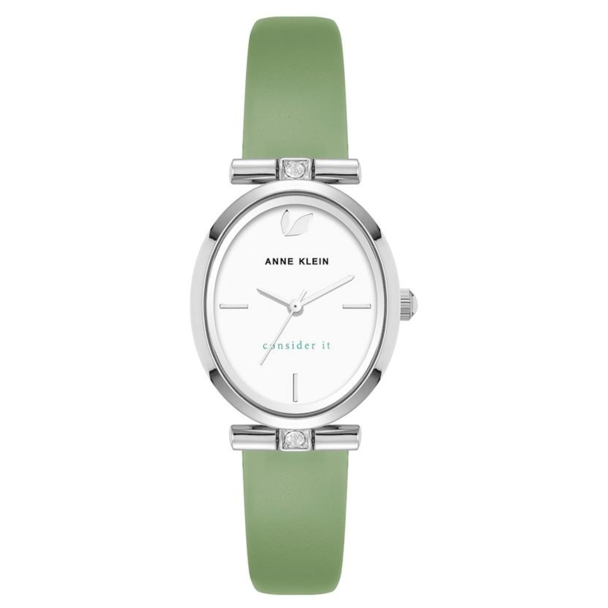 Reloj Plateado, Verde y Blanco Análogo de Mujer