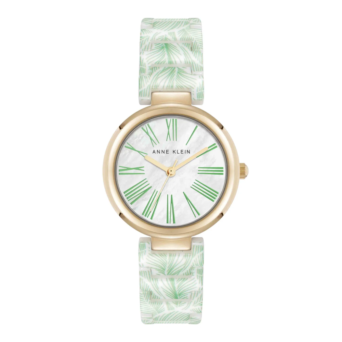 Reloj Dorado, Verde y Blanco Análogo de Mujer
