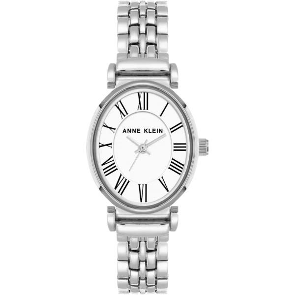 Reloj Plateado y Blanco Análogo de Mujer