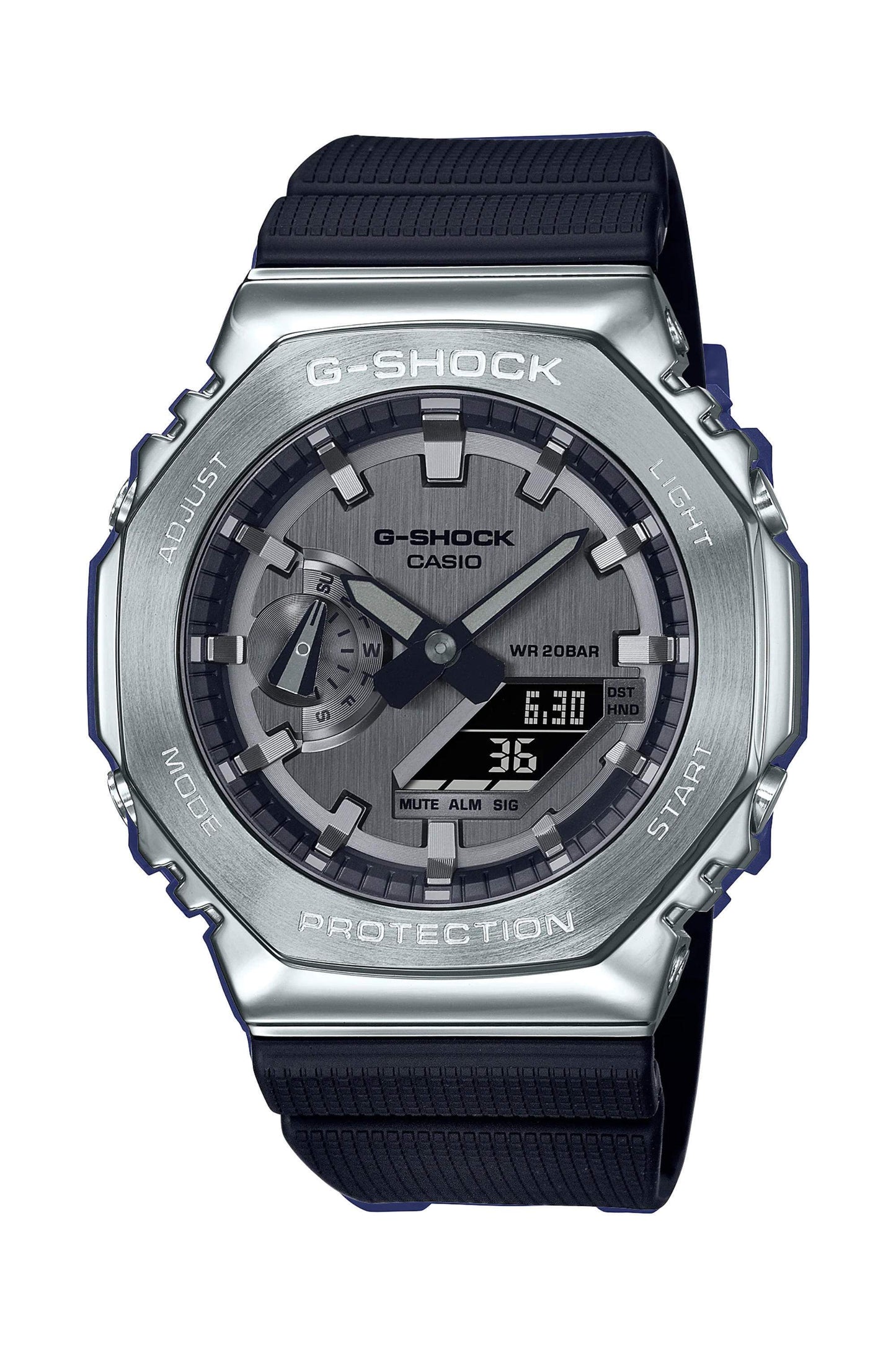 Reloj Análogo-Digital Bemetal Octagon Casual Plateado de Hombre