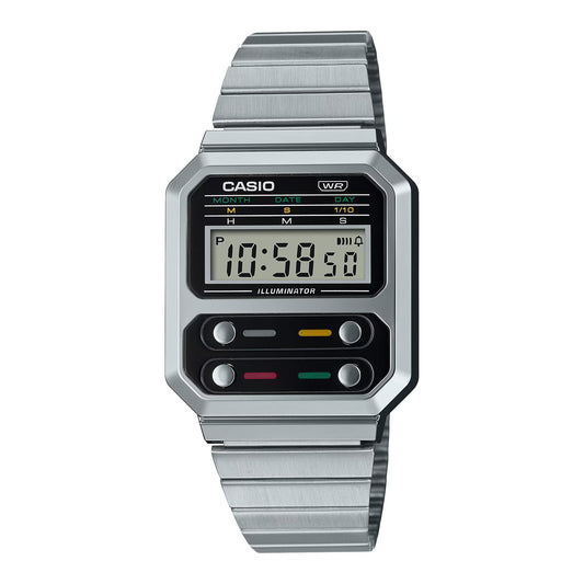 Reloj Digital Alien Vintage Plateado de Hombre