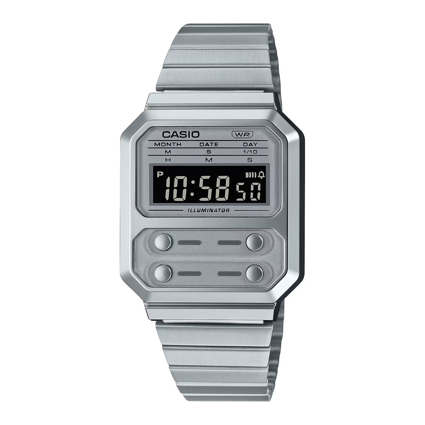 Reloj Digital Alien Vintage Plateado de Hombre