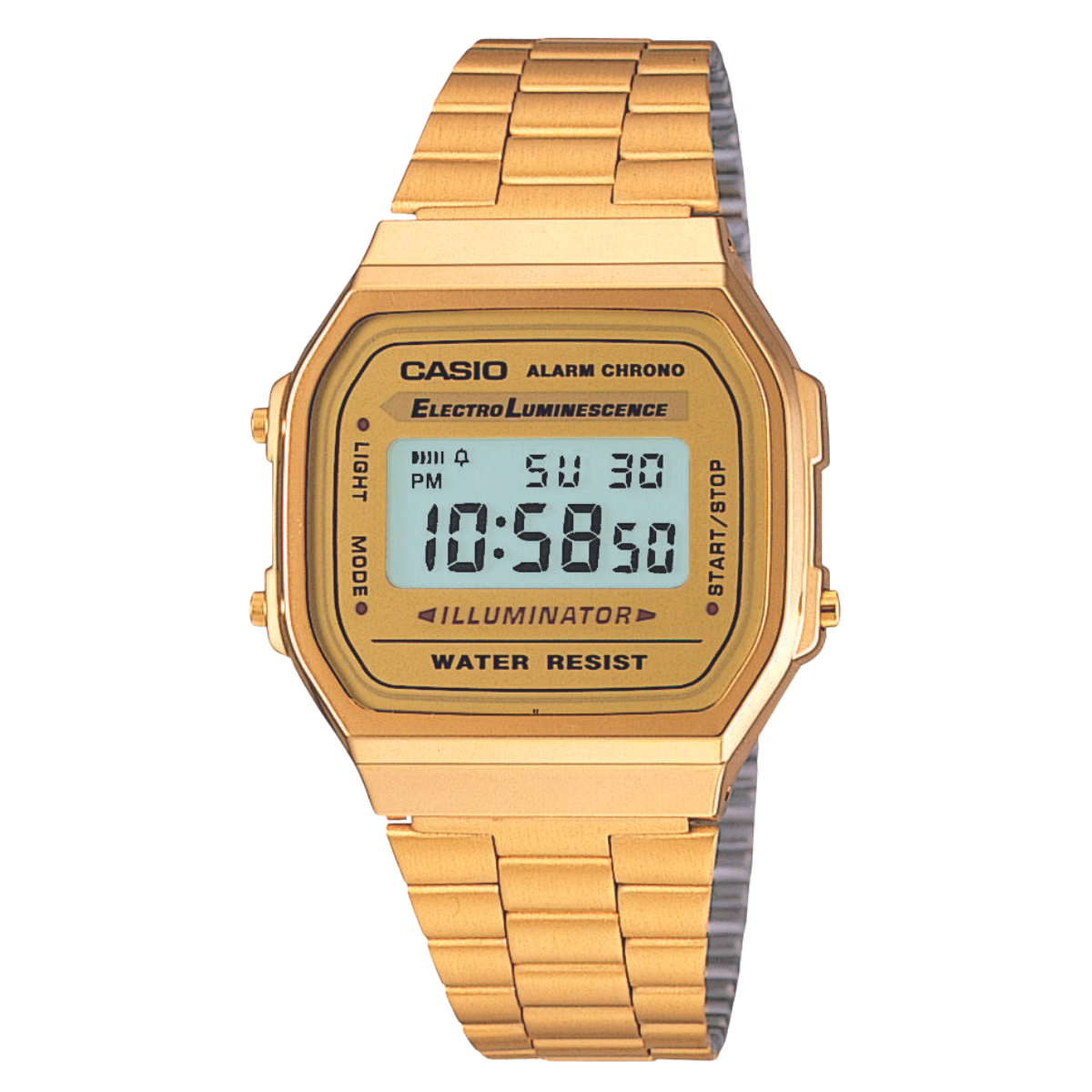 Reloj Digital Illuminator Vintage Dorado de Hombre