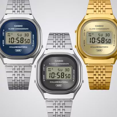 Reloj Digital Vintage Dorado Unisex