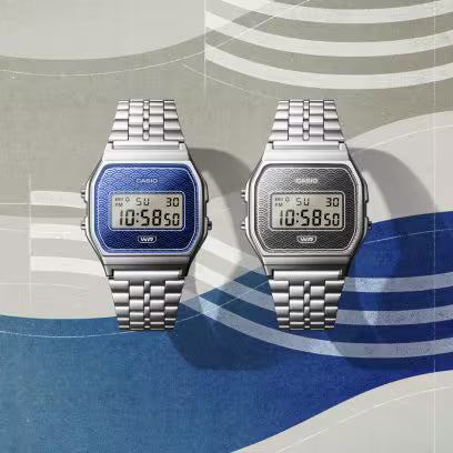 Reloj Digital Clásico Plateado Seigaiha Unisex