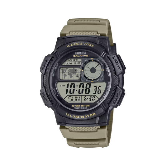Reloj Digital Deportivo Beige de Hombre