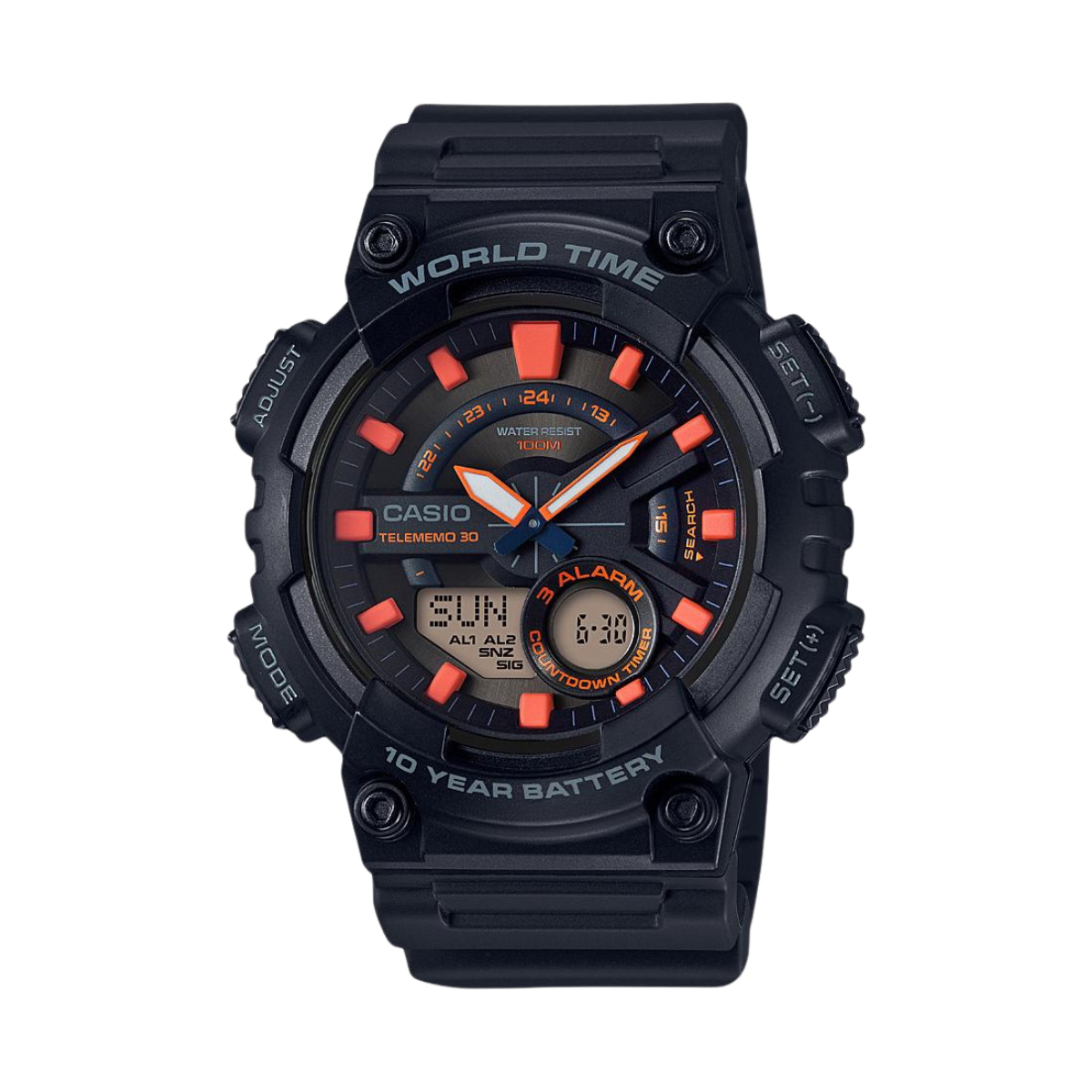 Reloj Análogo-Digital Telememo 30 Casual Negro de Hombre