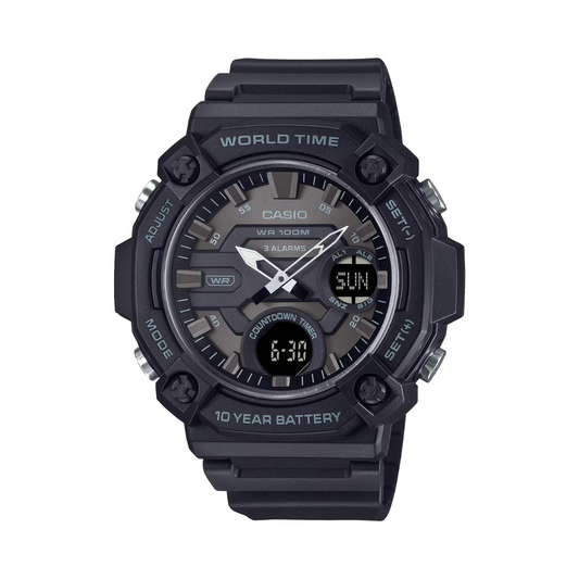 Reloj Análogo Digital World Time Negro de Hombre