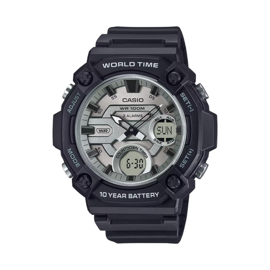 Reloj Análogo Digital World Time Negro de Hombre
