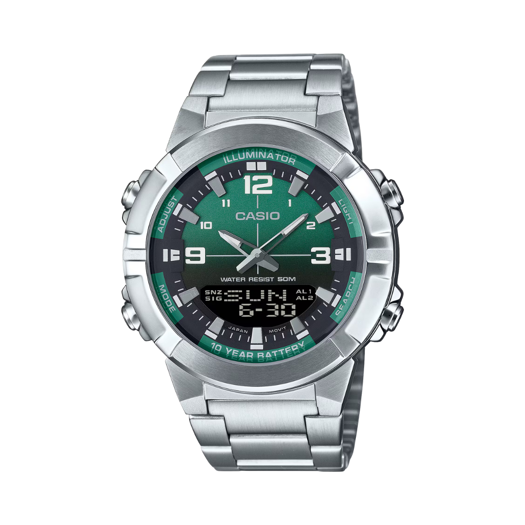 Reloj Análogo Digital Sport Plateado de Hombre