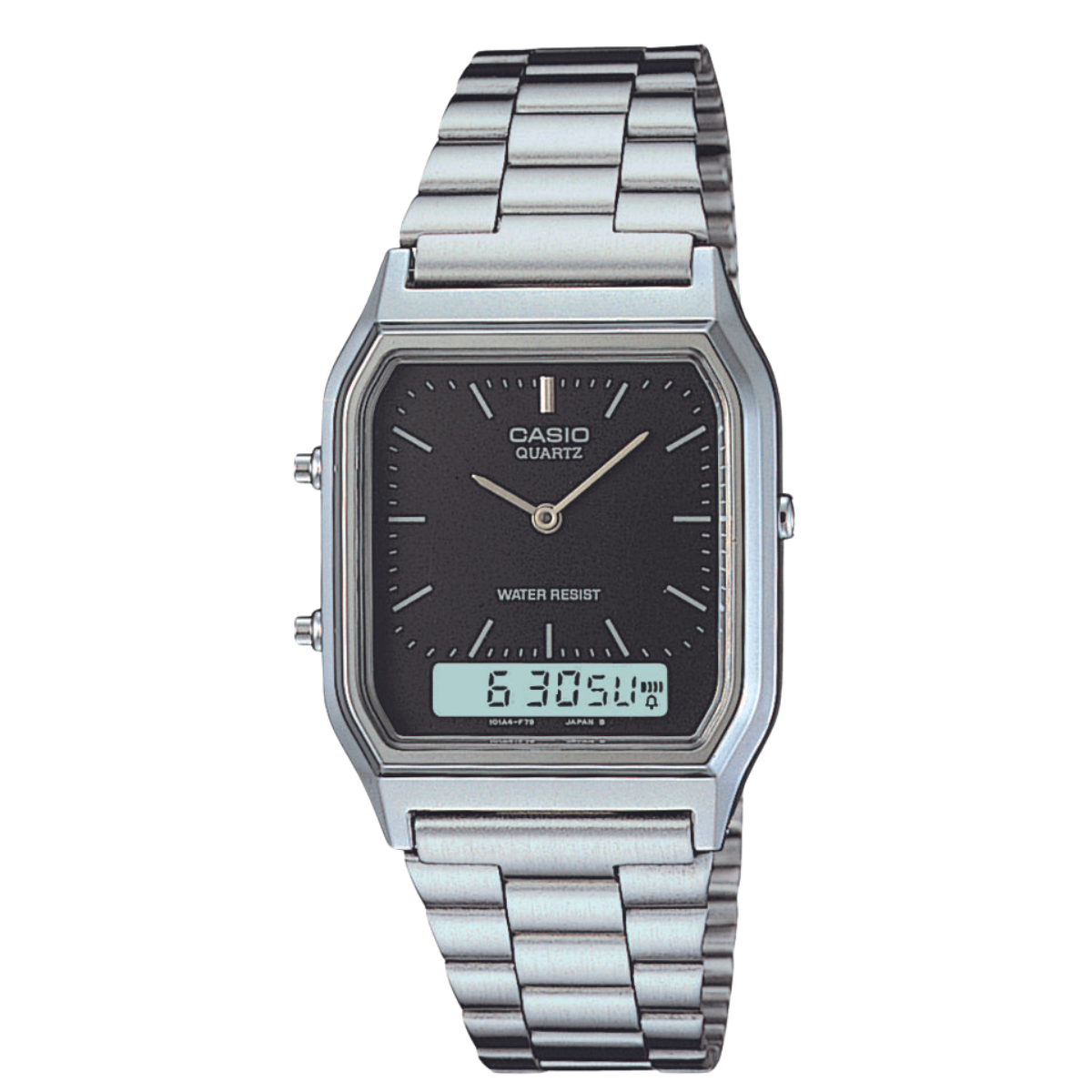 Reloj Análogo-Digital Casual Plateado de Hombre