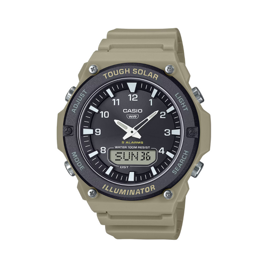 Reloj Análogo Digital Deportivo Beige de Hombre