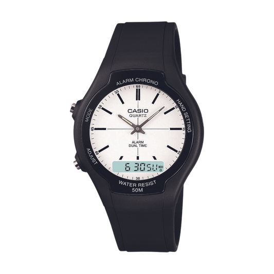 Reloj Análogo-Digital Casual Blanco de Hombre