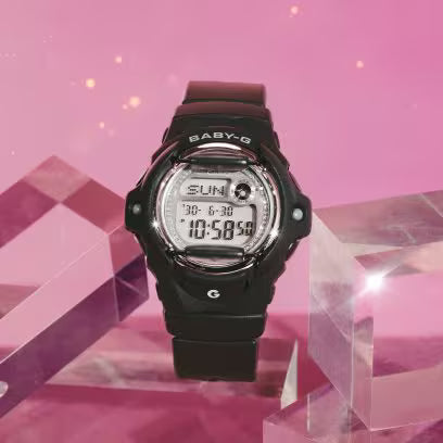 Reloj Digital Casual Negro de Mujer