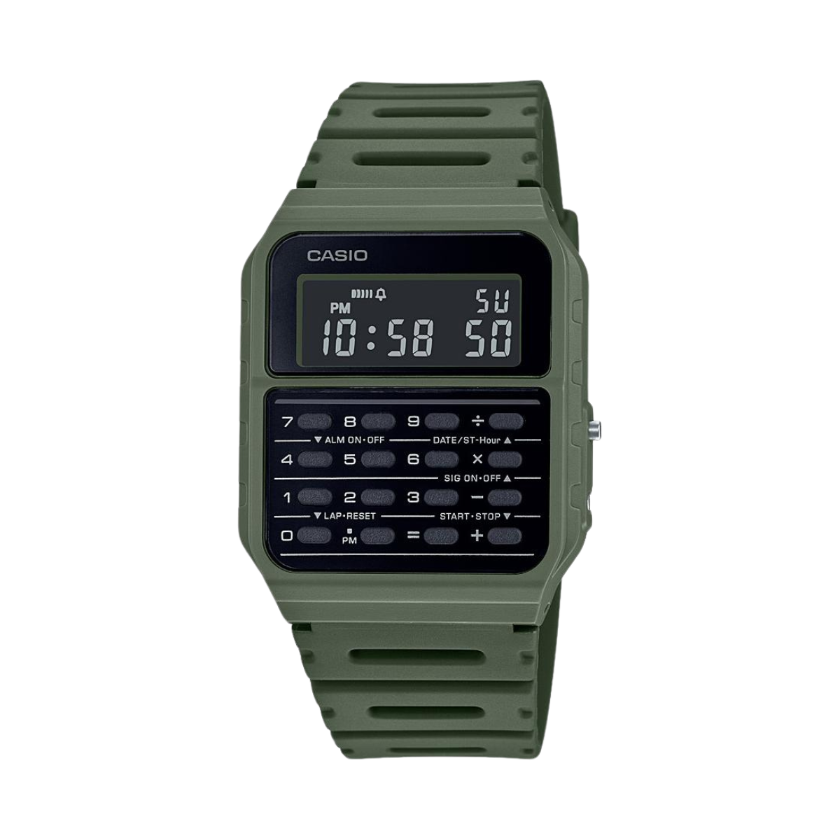 Reloj Digital Calculadora Vintage Verde de Hombre