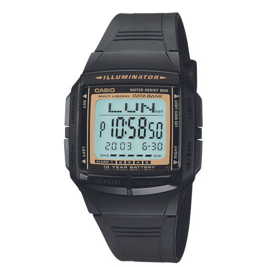 Reloj Digital Illuminator Data Bank Casual Negro de Hombre