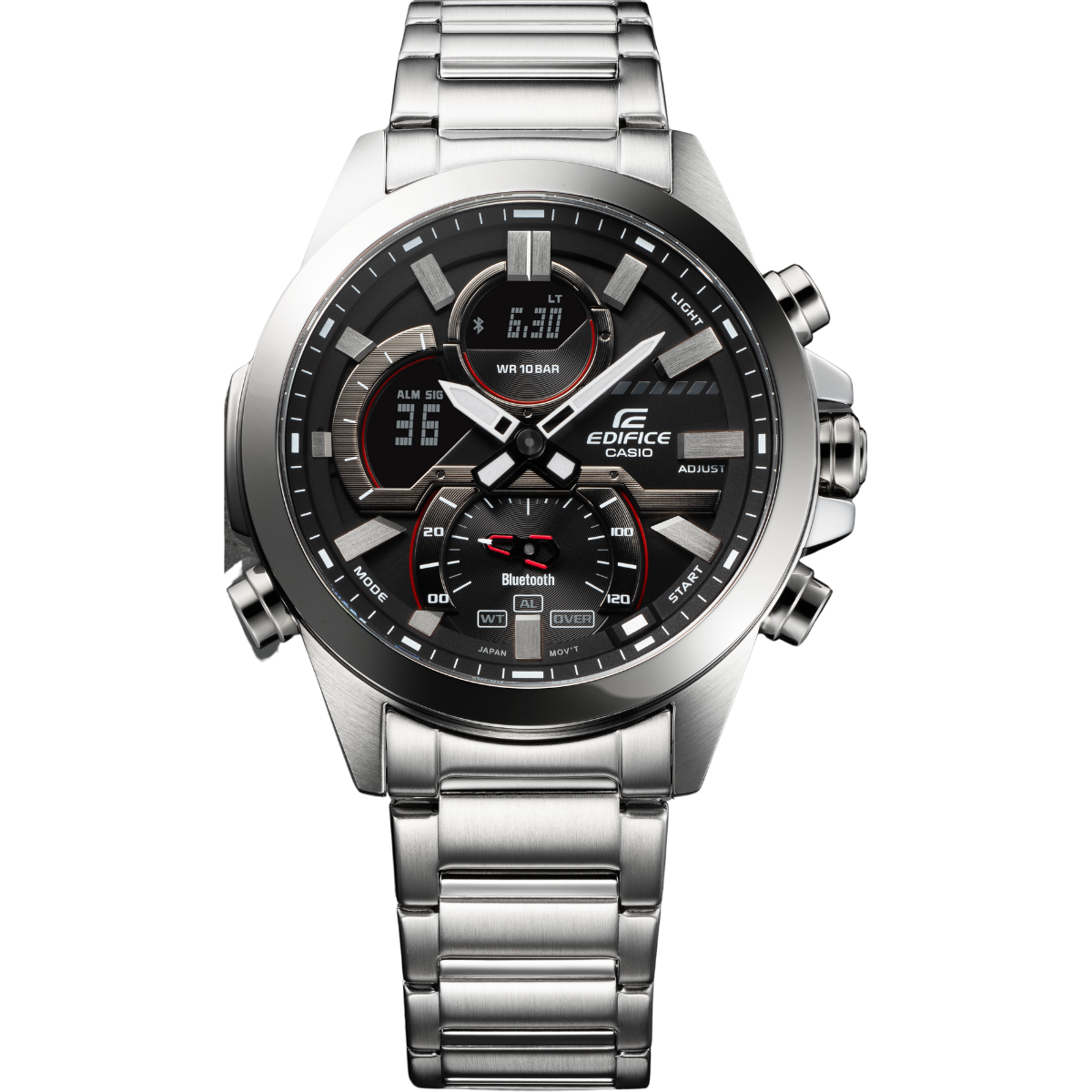 Reloj Análogo-Digital Sport Plateado de Hombre