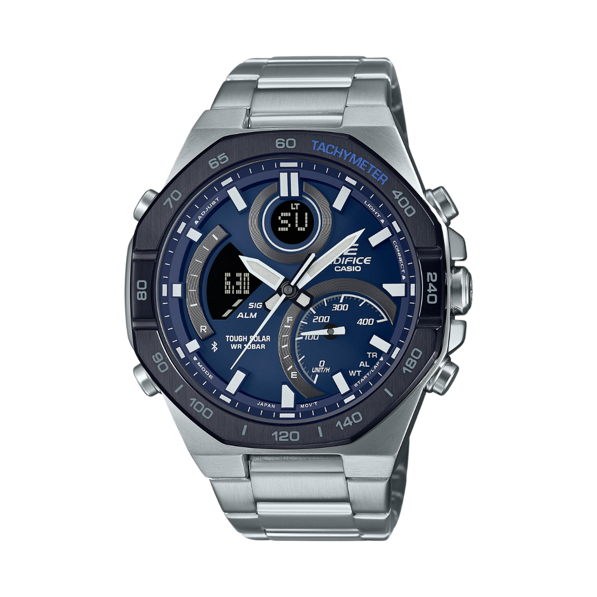 Reloj Análogo-Digital Sport Plateado de Hombre