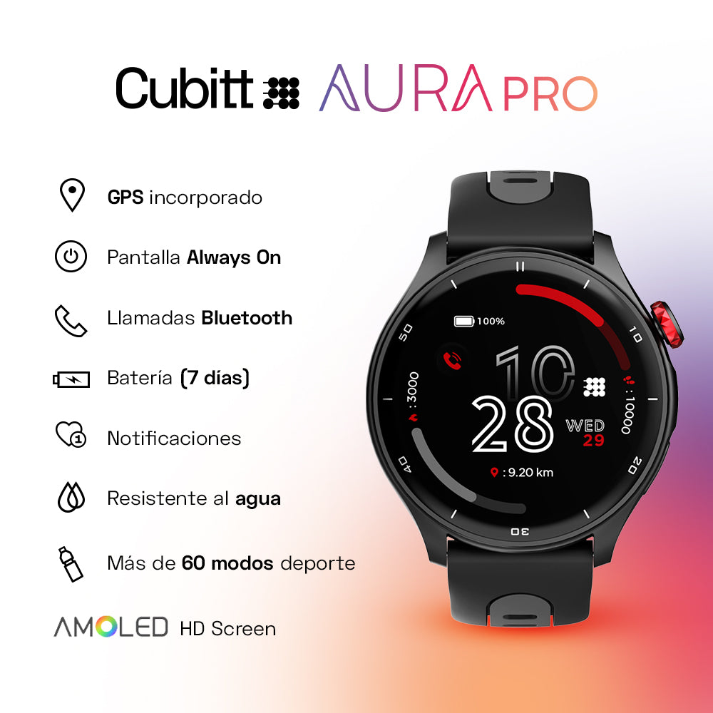 Reloj Digital Smartwatch Aura Pro Negro Sport De Hombre