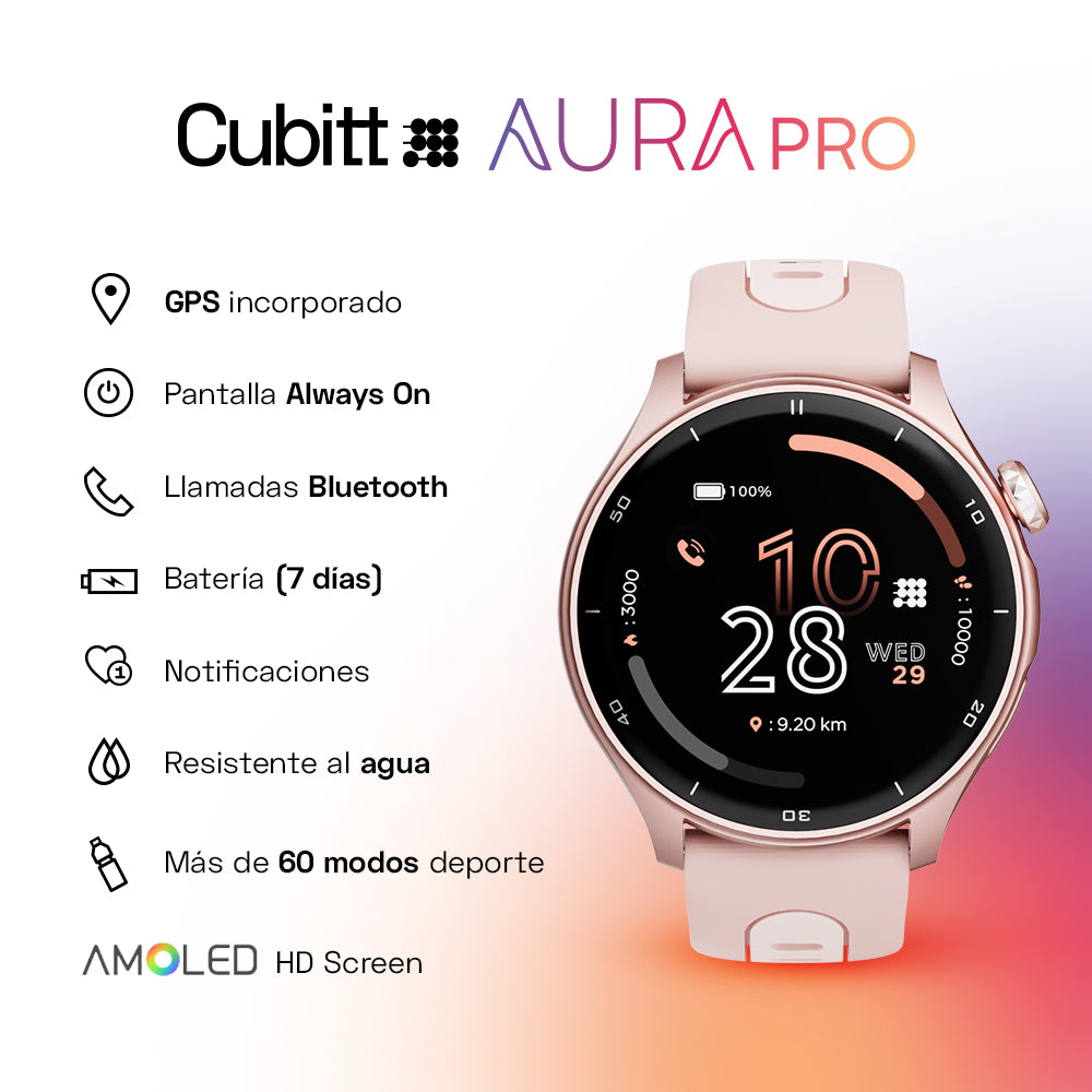 Reloj Digital Smartwatch Aura Pro Rosado Sport Unisex