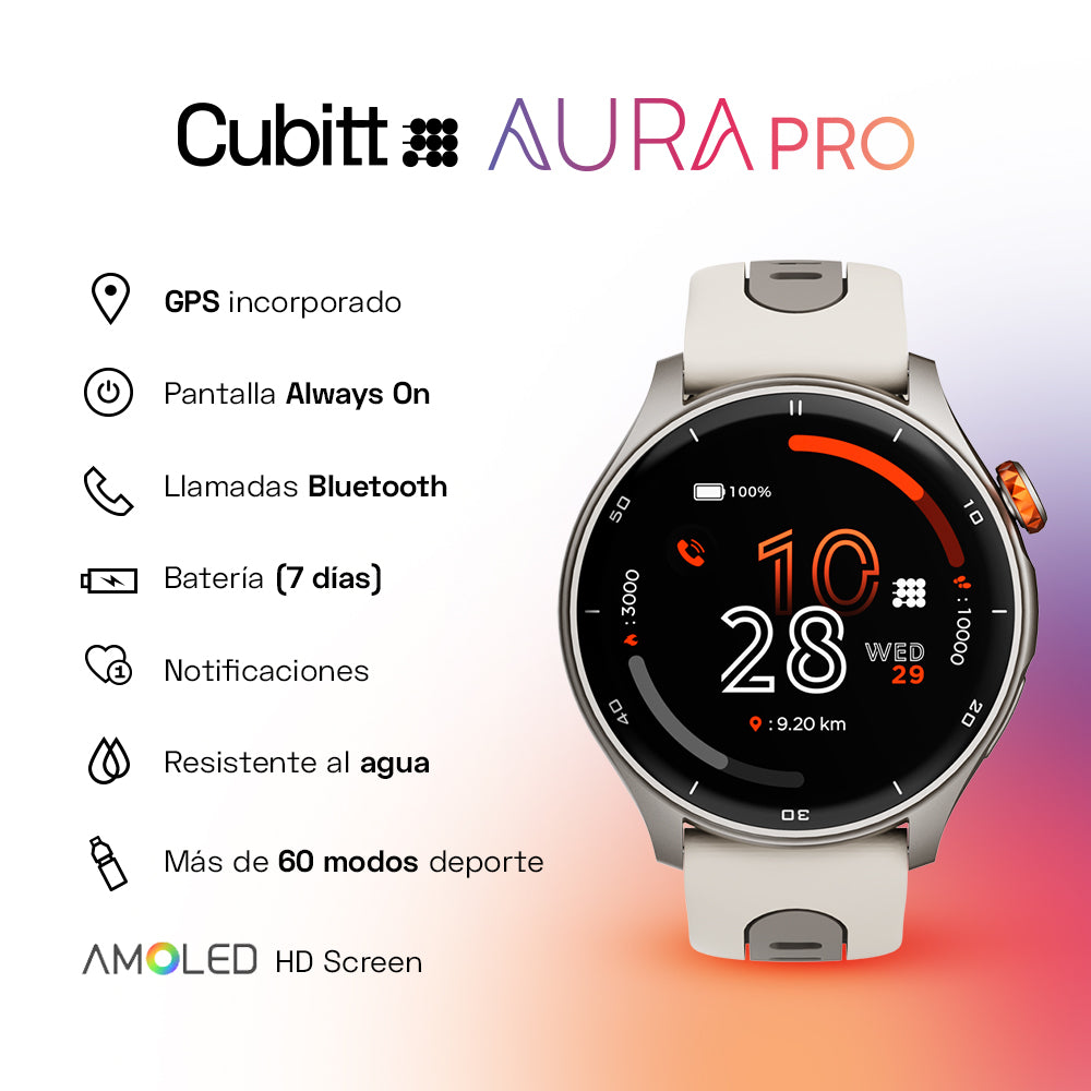 Reloj Digital Smartwatch Aura Pro Silver Sport De Hombre