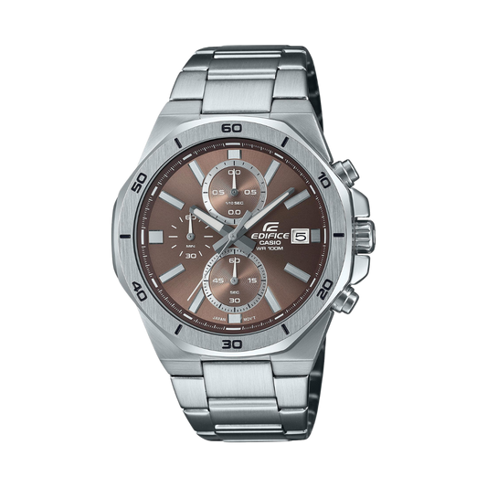 Reloj Análogo Octagonal Vintage Plateado de Hombre