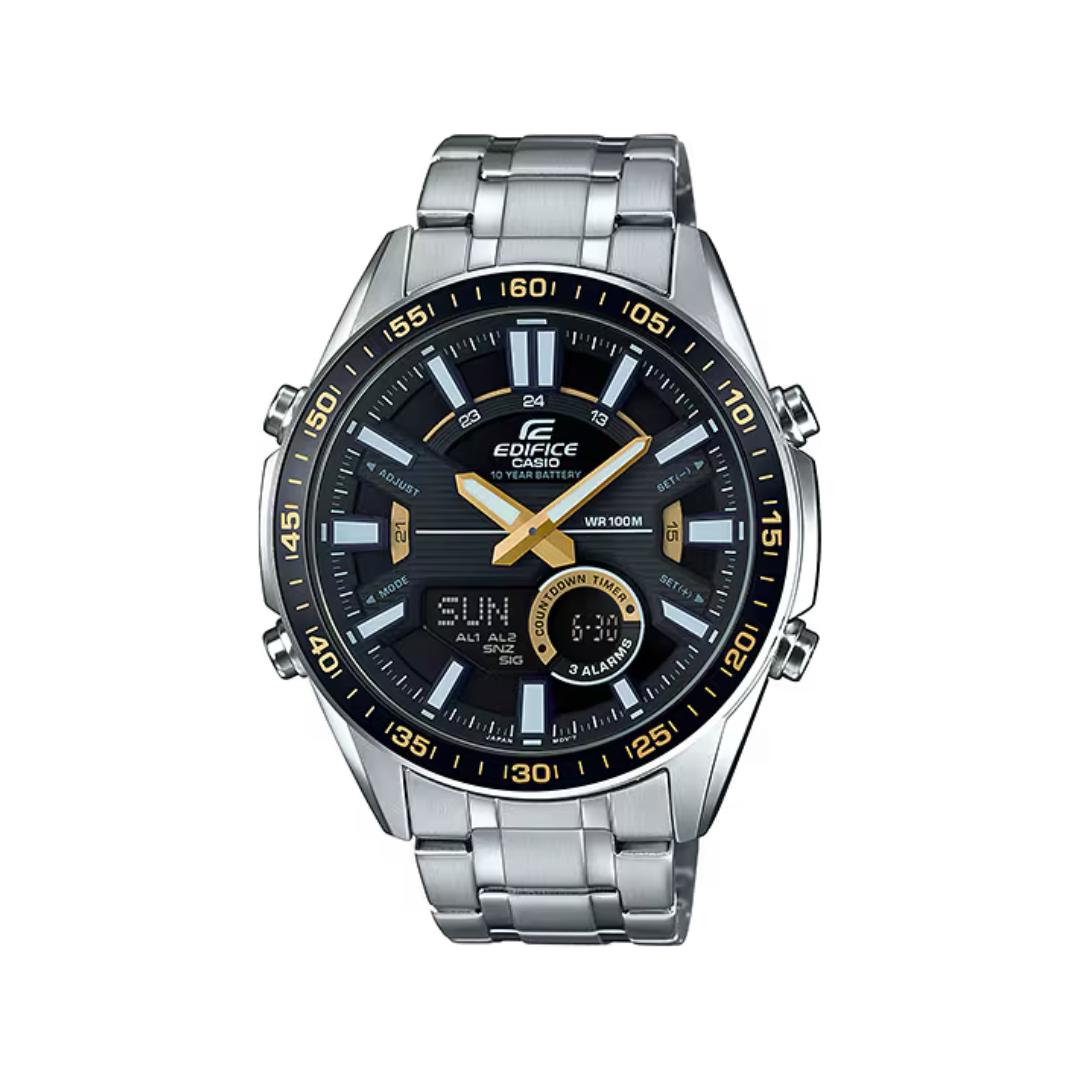 Reloj Análogo-Digital Sport Plateado de Hombre