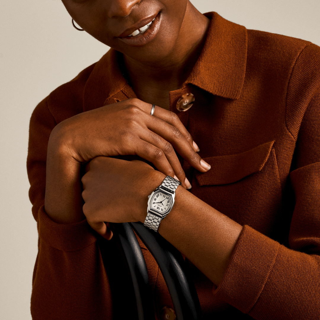 Reloj Análogo Luxury Plateado de Mujer