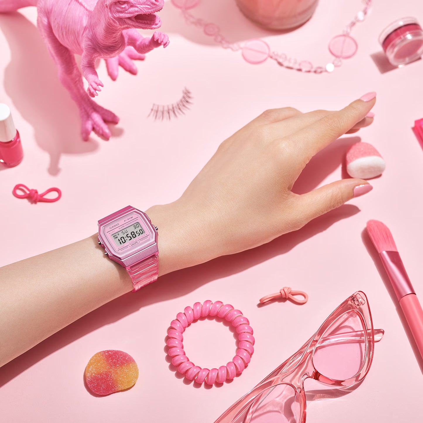 Reloj Digital Vintage Rosado de Mujer