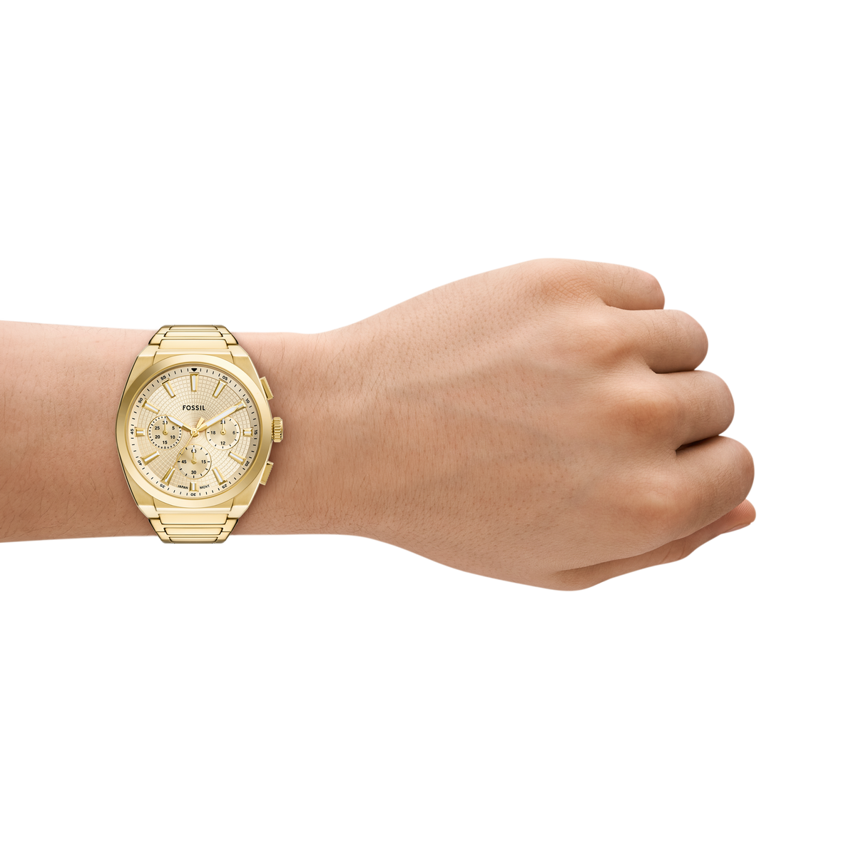 Reloj Análogo Cronógrafo De Hombre Fossil Everett Dorado