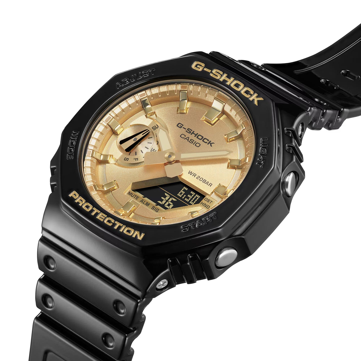 Reloj Análogo-Digital Octagon Carbon Core Casual Dorado de Hombre