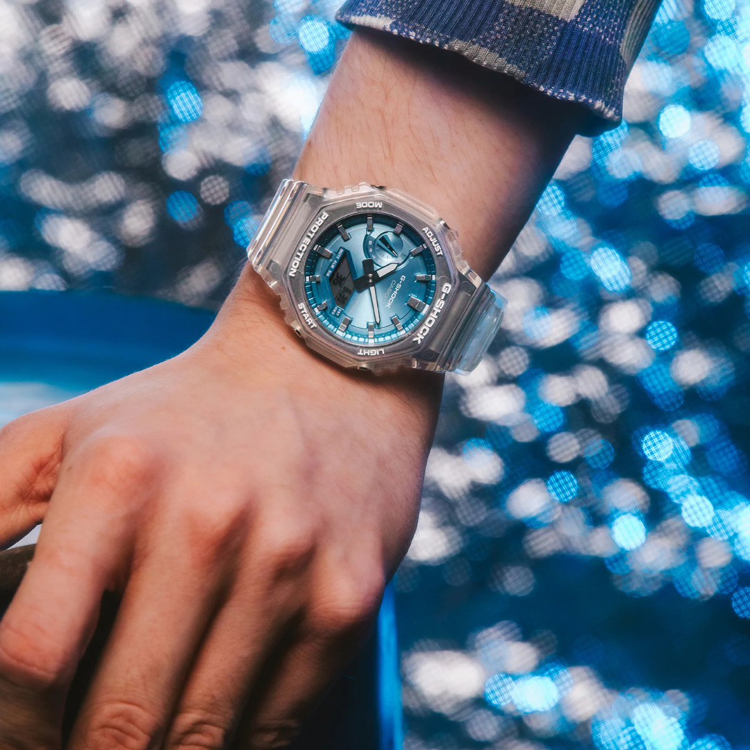 Reloj Análogo Digital Casual Transparente de Hombre