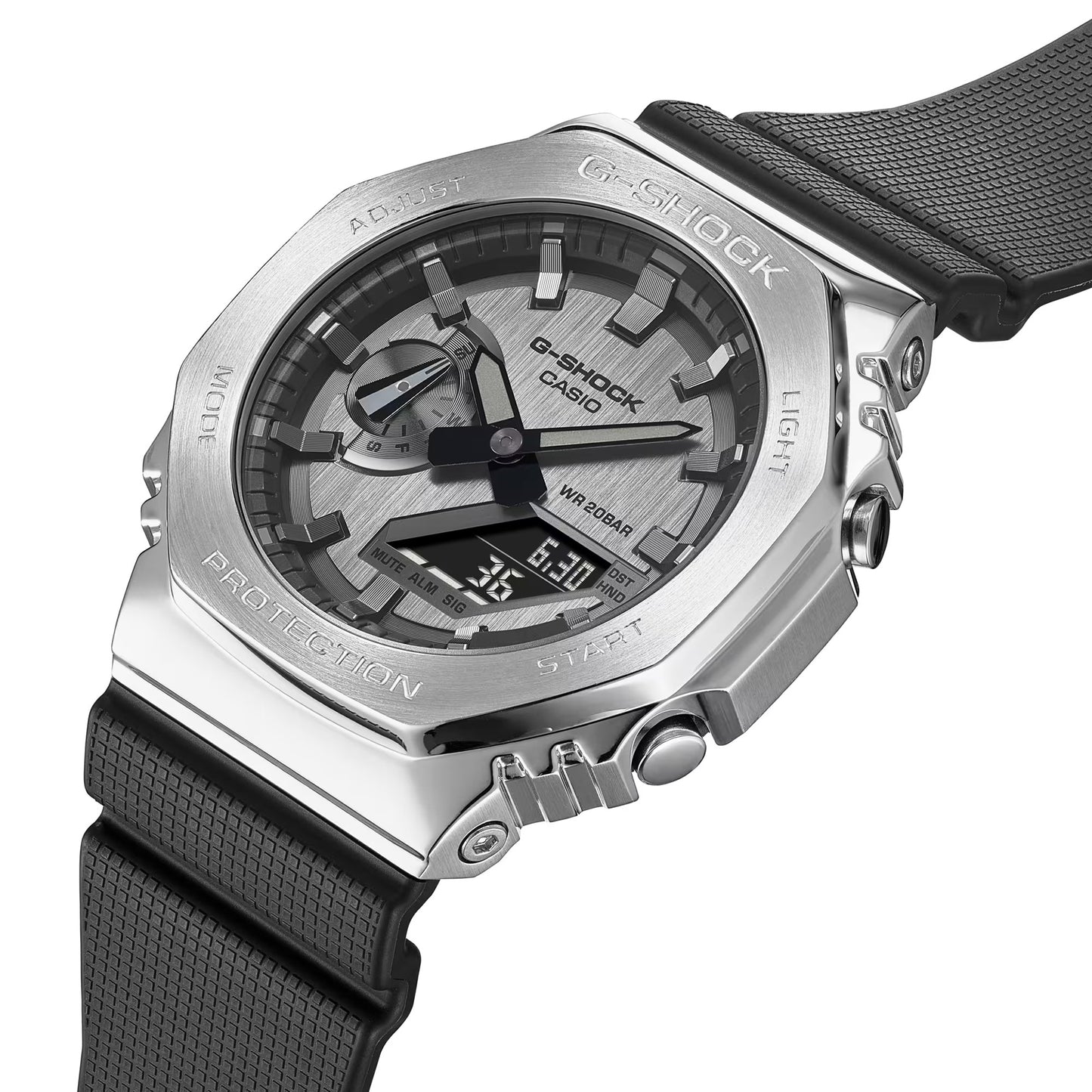 Reloj Análogo-Digital Bemetal Octagon Casual Plateado de Hombre