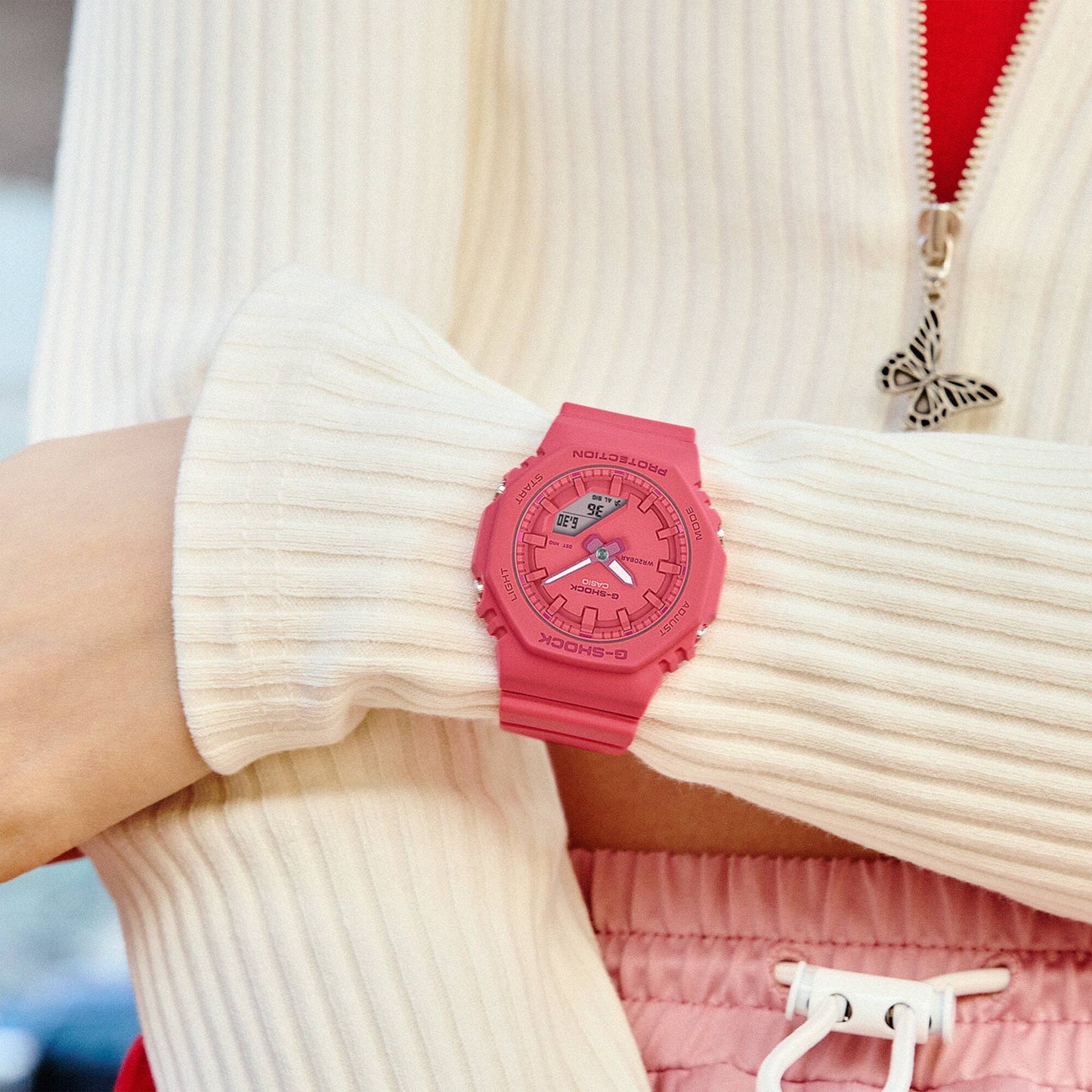 Reloj Análogo-Digital Vintage Rosado de Mujer
