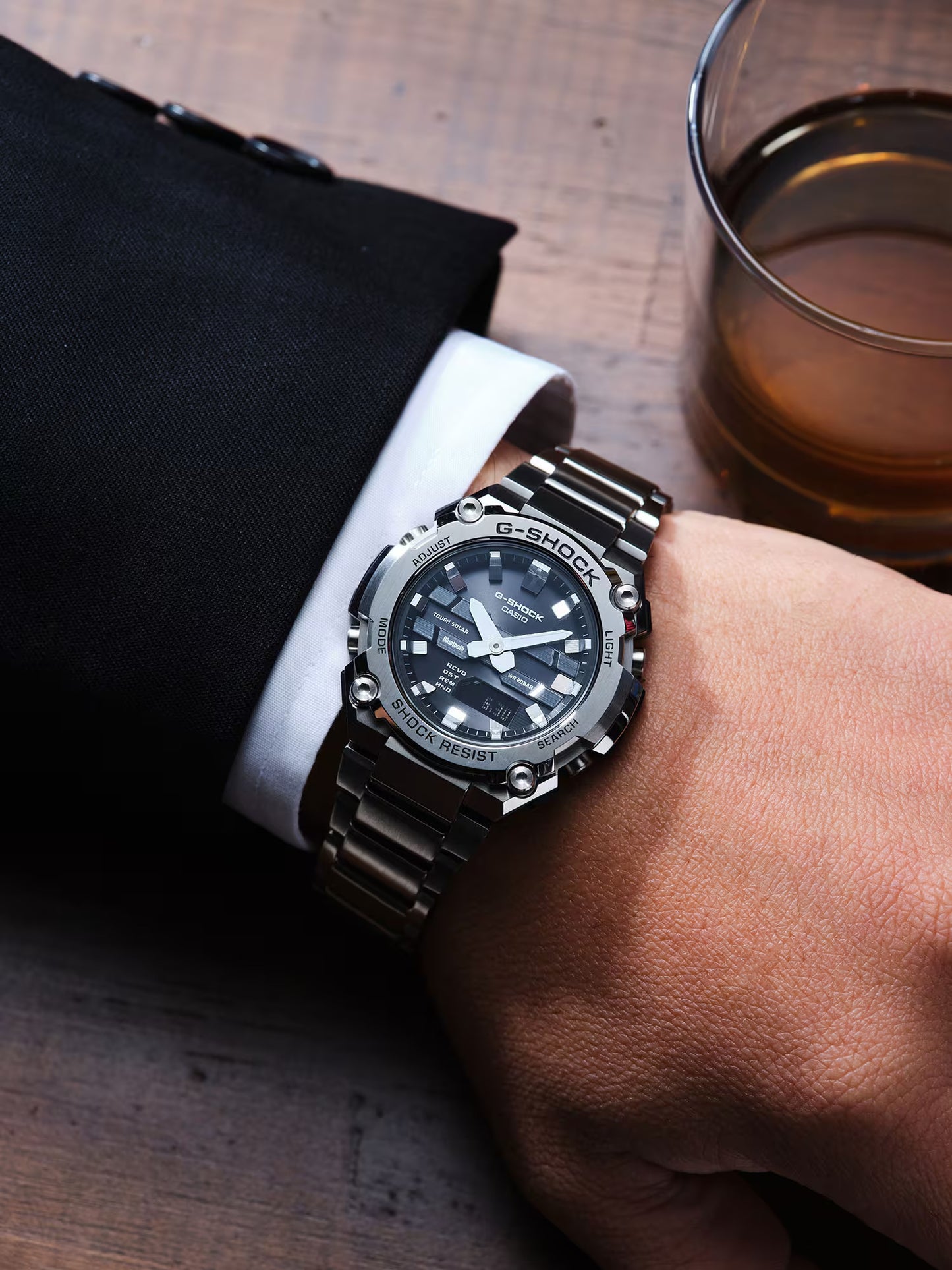 Reloj Análogo-Digital Luxury Plateado de Hombre