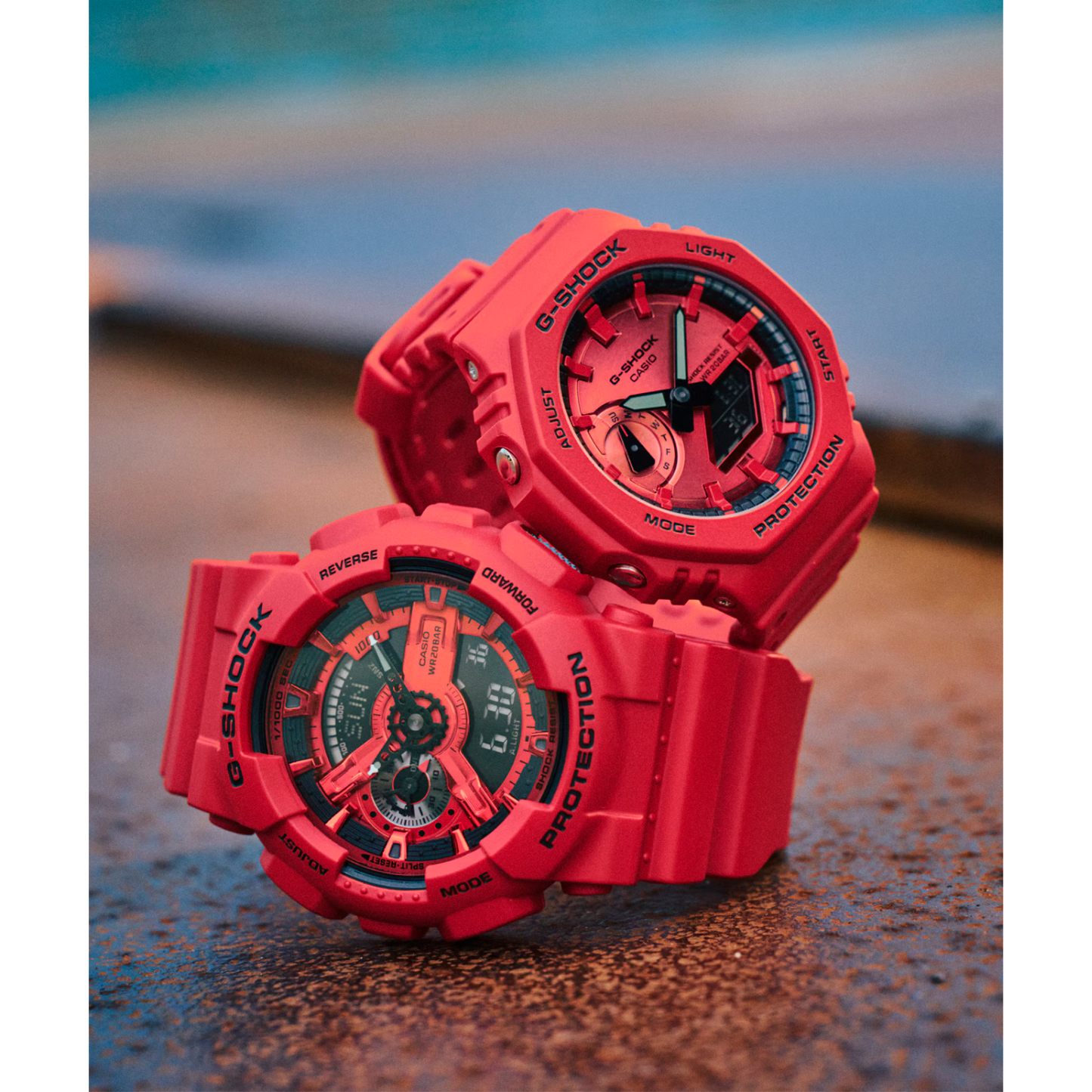 Reloj Análogo Digital Casual Rojo de Hombre