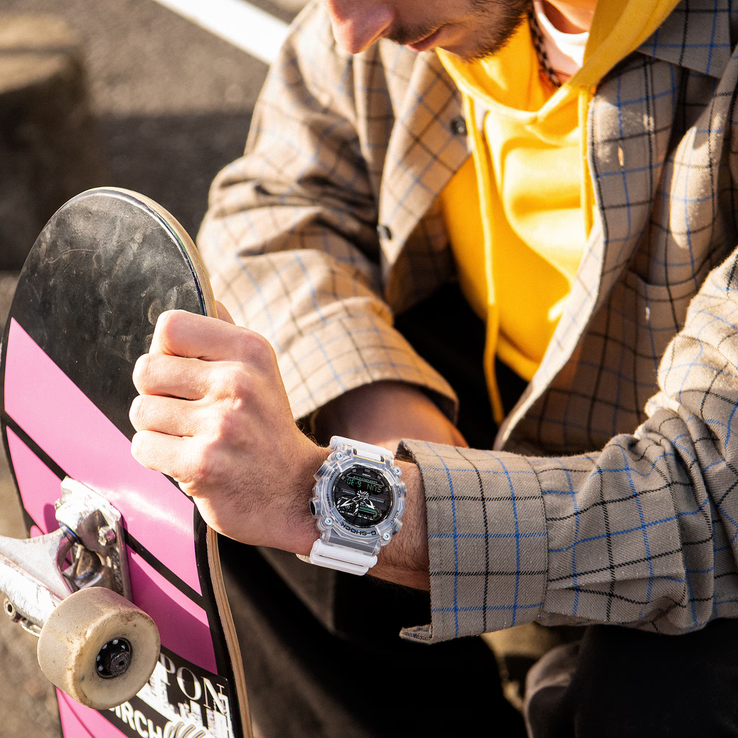Reloj Análogo Digital Deportivo Transparente de Hombre Serie Sound Wave