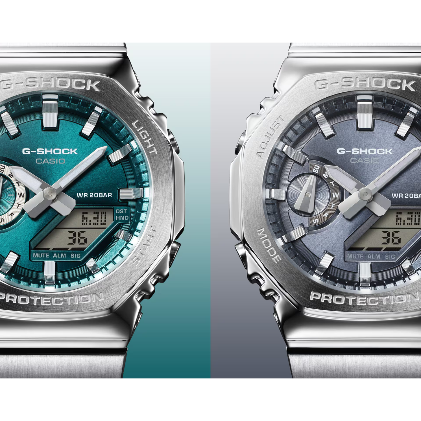 Reloj Análogo Digital Casual Plateado de Hombre